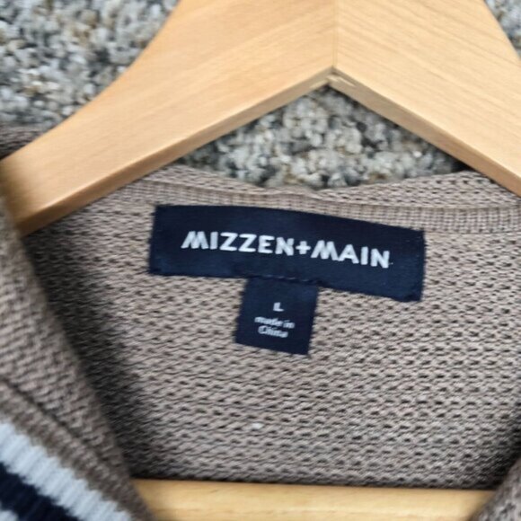 Mizzen + Main Jacket Mens Large Brown Hoodie Blend Long Sleeve Woven Casual‎ - Picture 6 of 7